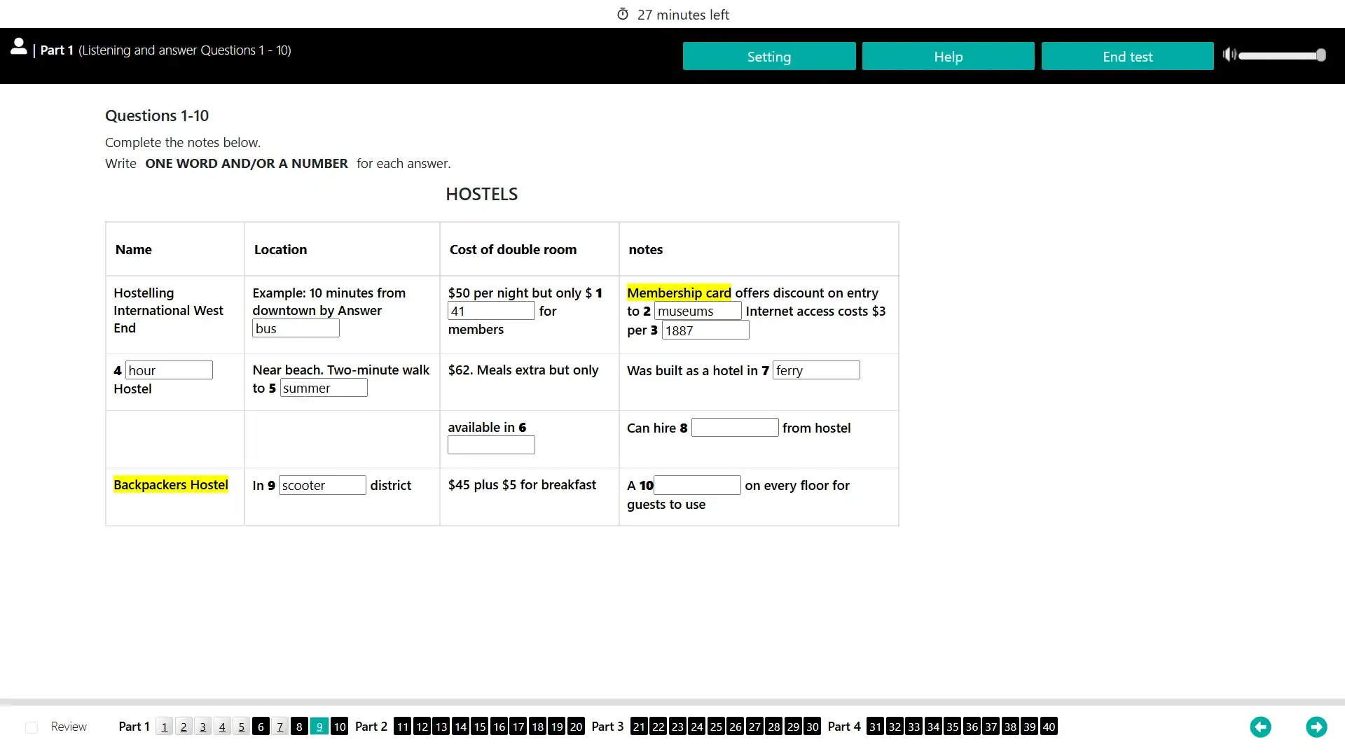 Listening module of IELTS General mock test online with AI feedback on Prep27