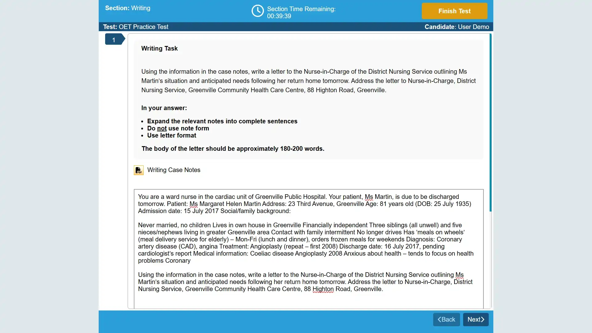 OET online practice test